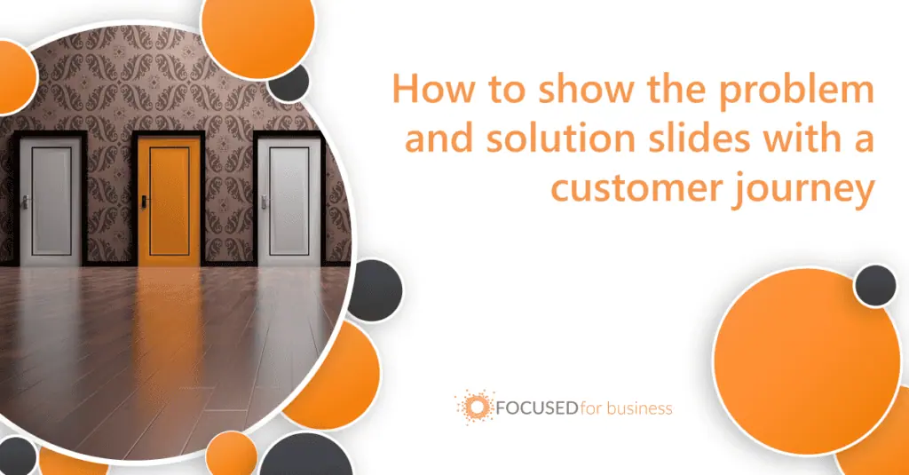 How to show the problem and solution slides with a customer journey banner.